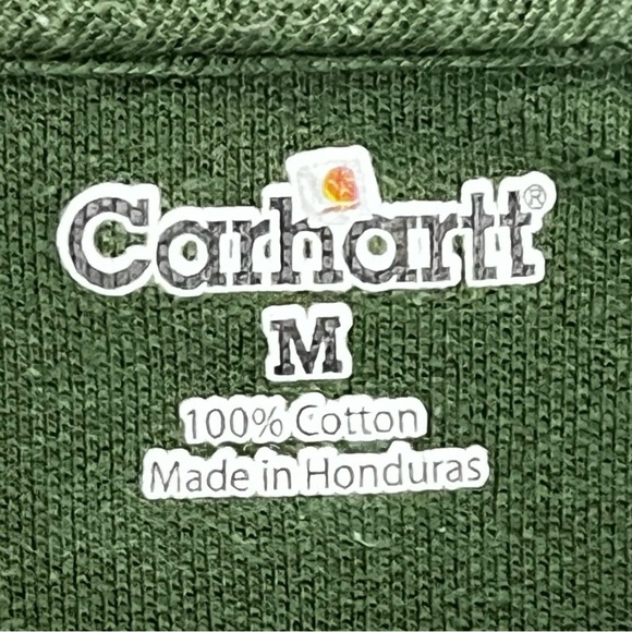 Carhartt Men Polo Shirt Men’s Medium Green Collared Spellout Logo Embroidered M - Picture 9 of 12
